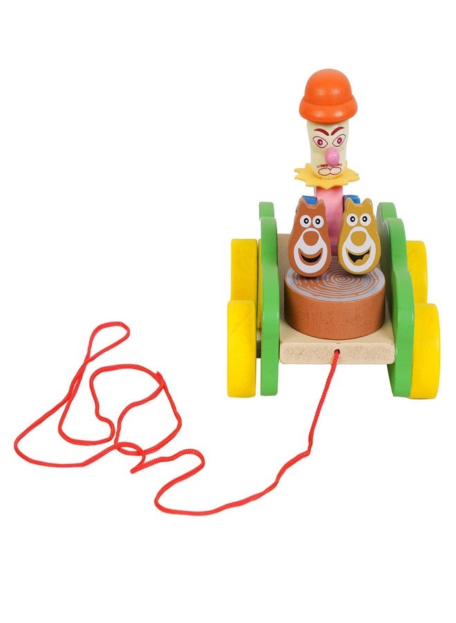BUFACK Wooden Pull Along Toys for 1 + Year Old with String- Pull Along Toys Rolling cart -Wooden Toy - Toddler Learning - Bear Shaped - 2 Year Kid Activity (Small) - Image 2