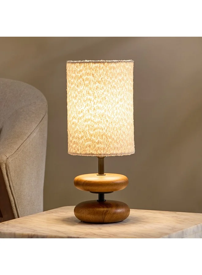 Home Box Marbella Ceramic Table Lamp with Cashmere Boucle Shade 33.5 cm