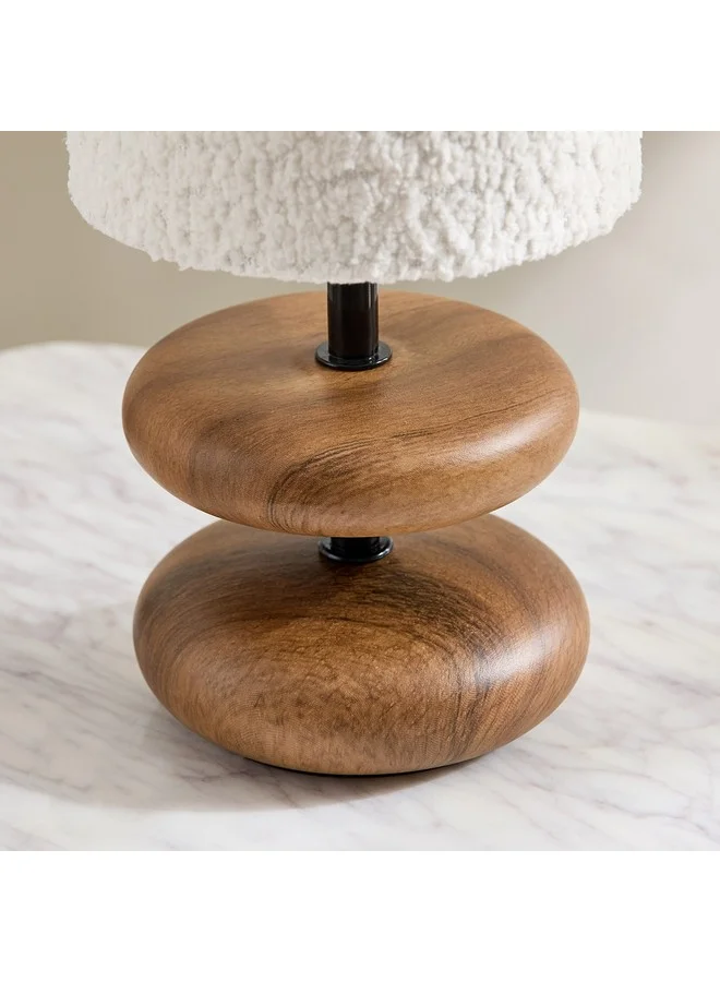 Home Box Marbella Ceramic Table Lamp with Cashmere Boucle Shade 33.5 cm