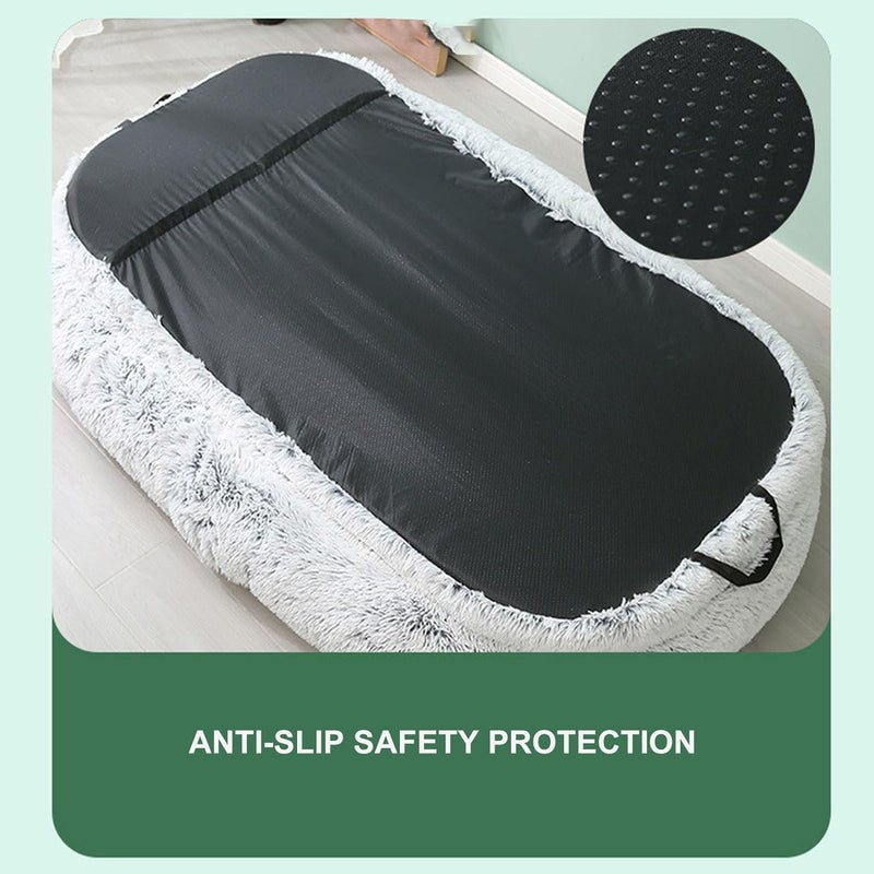 Human Dog Couch Beds for Adults,Long Human Size Dog Bed,Removable Cover,Washable,Waterproof,Orthopedic Design (Pink 190x115x35CM) (Light Gray 165x95x30CM) - Image 3