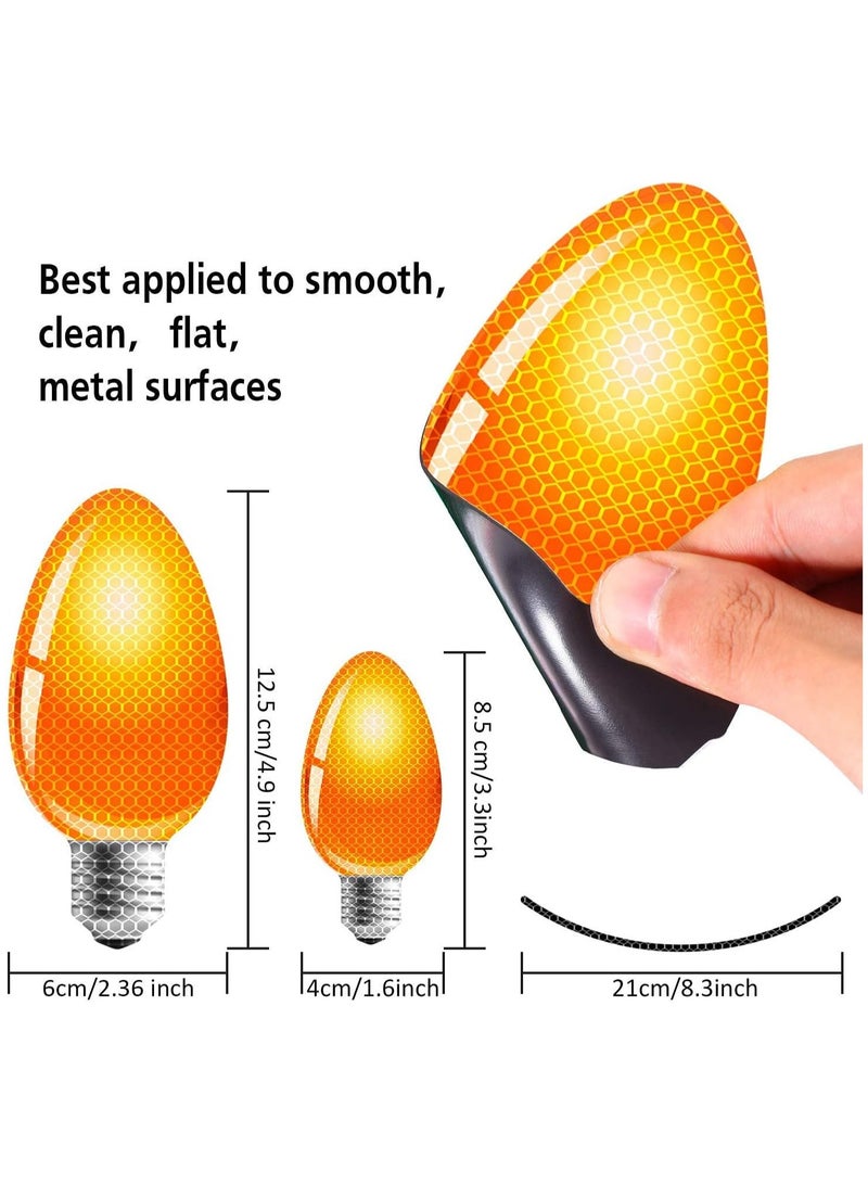 SYOSI Refrigerator Magnets, Reflective Bulb Light Shaped Magnets, 12Pcs Reflective Car Refrigerator Decorations Holiday Cute Decor, for Holiday Winter Party Car Garage Refrigerator Decal with Magnet Wire  - Image 5