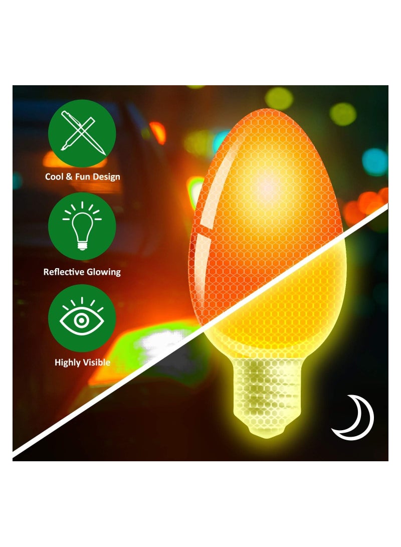 SYOSI Refrigerator Magnets, Reflective Bulb Light Shaped Magnets, 12Pcs Reflective Car Refrigerator Decorations Holiday Cute Decor, for Holiday Winter Party Car Garage Refrigerator Decal with Magnet Wire  - Image 2