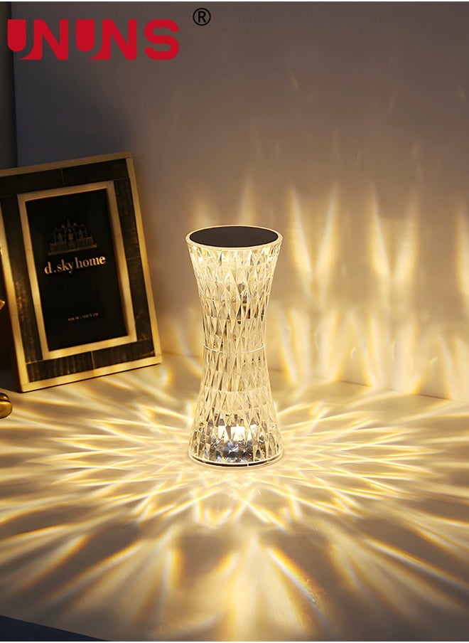 UNUNS Crystal Lamp,Touch Table Lamp With Touch Remote Control,16 Color LED 3D Rose Diamond Lamp,USB Rechargeable,Night Lights,Bedside Lamp,Dining Room Lamp,Atmosphere Light For Bedroom/Living Room  - Image 2