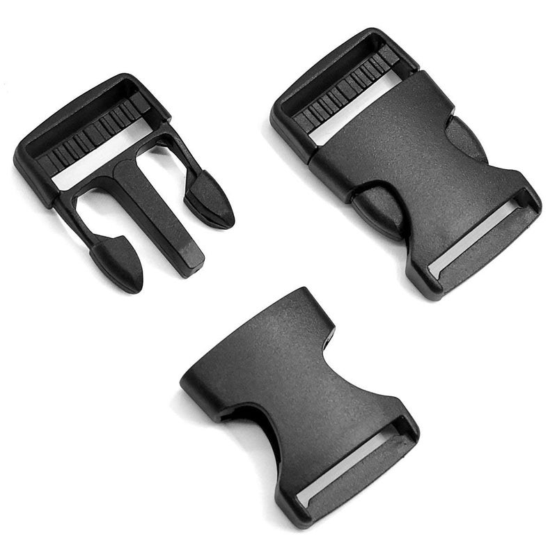Petutu 20 Pack Plastic Buckles 1 Inch Quick Side Release Buckles for Backpack Webbing Belt (Black) - Image 3