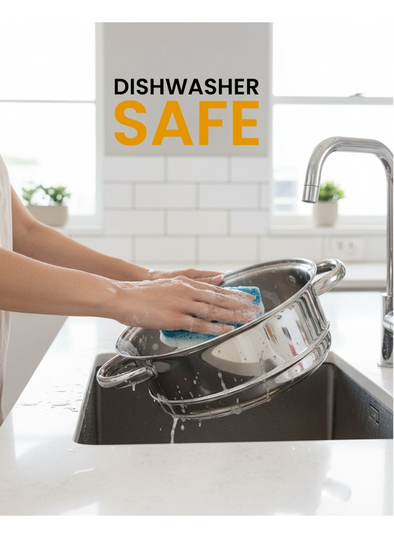 ديلكاسا قدر بخار ديلكاسا 2 طبقة من الفولاذ المقاوم للصدأ بغطاء زجاجي 22 سم 3.0 لتر - Image 4