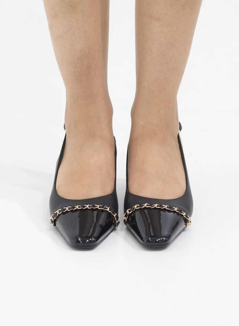 لاماراباريس Galaxy Sling Back مع تفاصيل سلسلة باللون الأسود