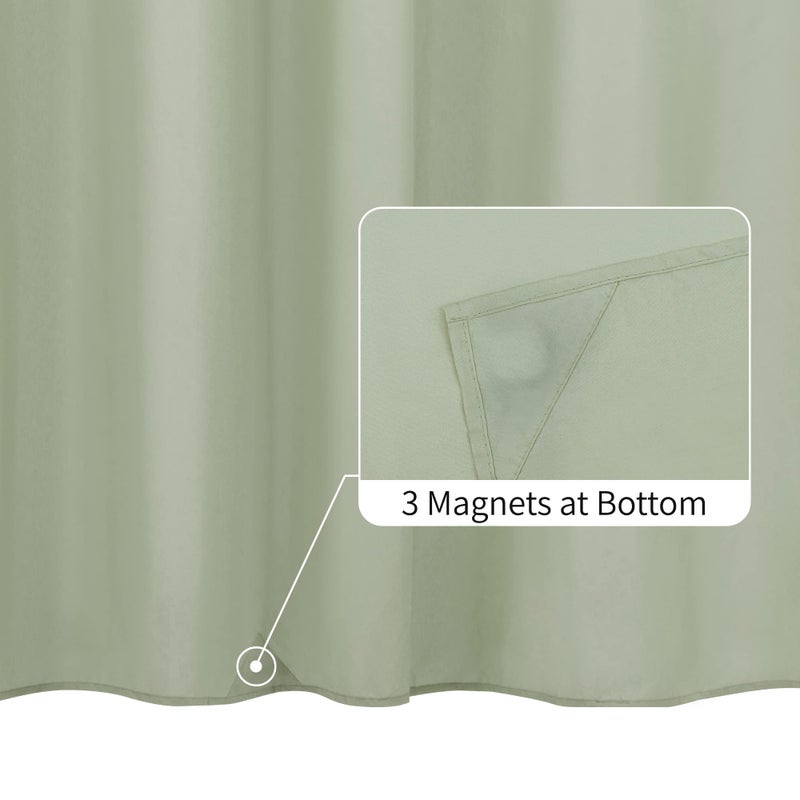 ALYVIA SPRING Sage Green Fabric Shower Curtain Liner Waterproof - Soft & Light-Weight Cloth Shower Liner with 3 Magnets, Hotel Quality & Machine Washable - Standard Size 72x72, Desert Sage - Image 2