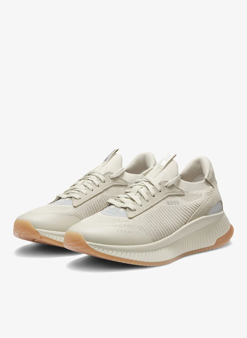 BOSS TTNM EVO sneakers with knitted uppers and suede trims