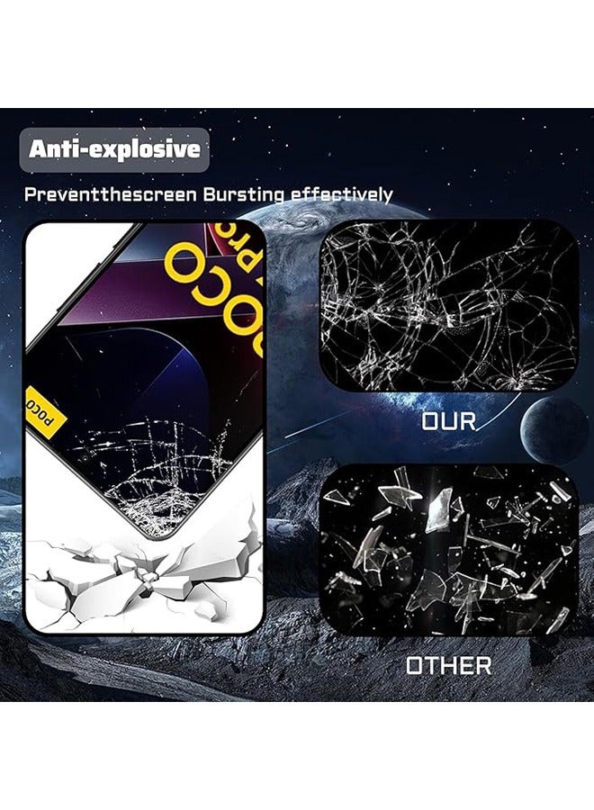 2 Pack Xiaomi Poco X7 Pro 5G Screen Protector, 9H Tempered Glass Screen Protector for Xiaomi Poco X7 Pro 5G, Full Coverage Bubble-Free Tempered Film, Anti-Scratch Film - Image 4