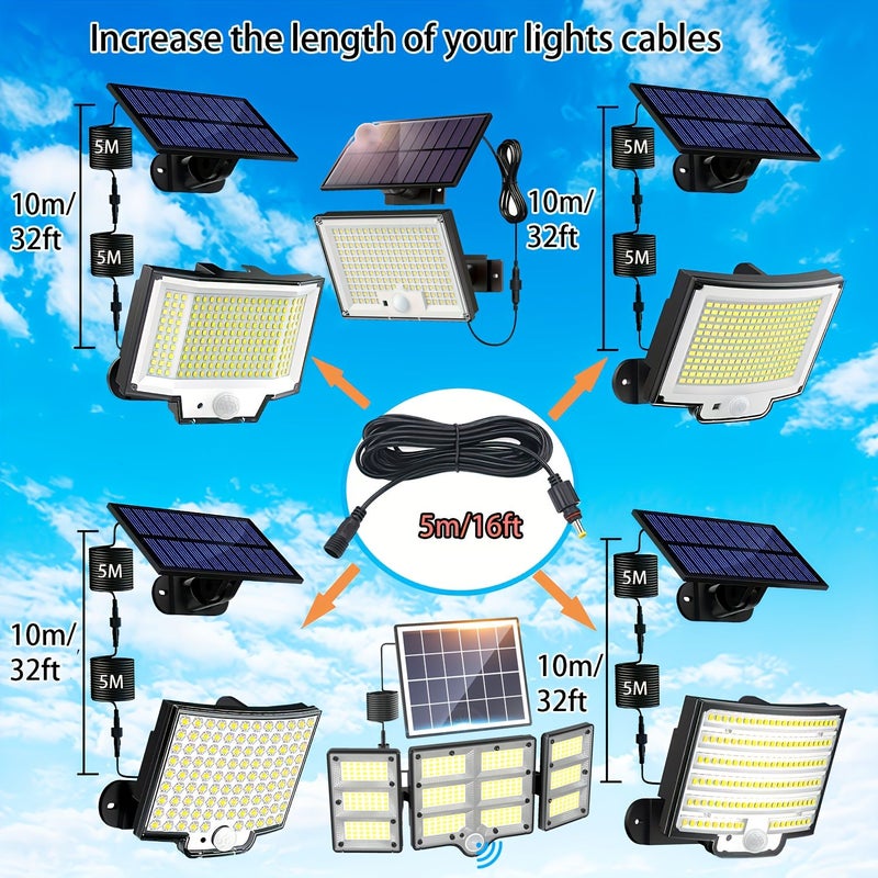 16.4Ft 5M DC 5.5x2.1mm Extension Cable 1pc for Solar Lights Long Distance - Image 2