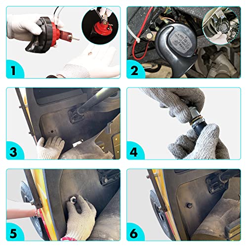 10L0L Golf Cart Horn Kit for EZGO Club Car Yamaha or UTV Universal Waterproof Electric Snail Horn Floor Mount Button Switch, Adjustable Loud, 12 Volt - Image 5