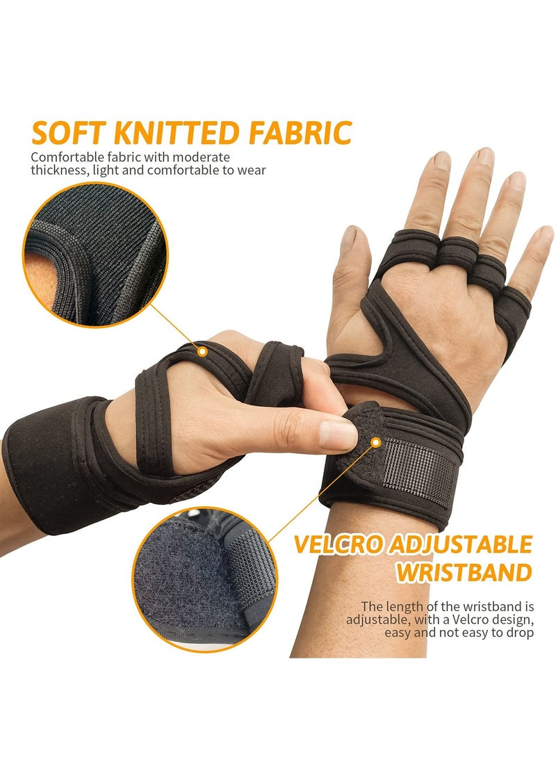 SKY-TOUCH Sports Cross Training Gloves with Wrist Support for WODs Gym Workout Weightlifting and Fitness-Leather Padding No Calluses Weightlifting Leather Padding No Calluses Suits Men and Women  - Image 4