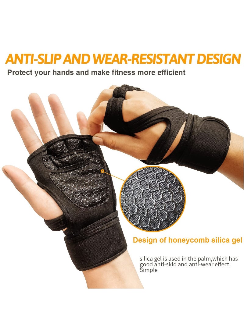 SKY-TOUCH Sports Cross Training Gloves with Wrist Support for WODs Gym Workout Weightlifting and Fitness-Leather Padding No Calluses Weightlifting Leather Padding No Calluses Suits Men and Women  - Image 3