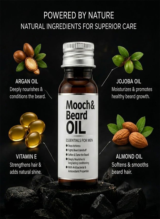 Qraa Men Mooch & Beard Oil For Beard Growth & Nourishment Enriched With Essential Oils (30ml) Pack of 1 - Image 4