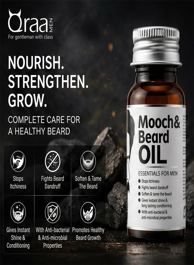 Qraa Men Mooch & Beard Oil For Beard Growth & Nourishment Enriched With Essential Oils (30ml) Pack of 1 - Image 2