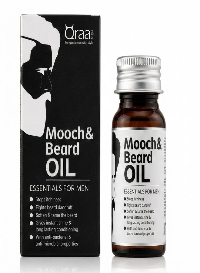 Qraa Men Mooch & Beard Oil For Beard Growth & Nourishment Enriched With Essential Oils (30ml) Pack of 1 - Image 1