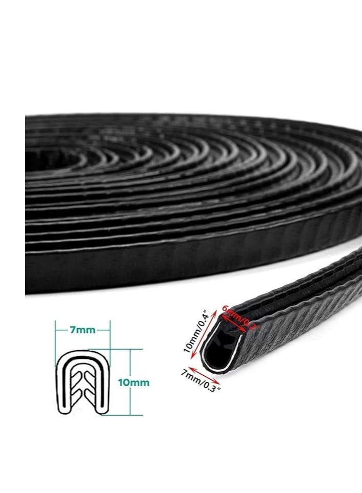 Generic Car Door Edge Guards 5M, TYTA Universal Fit Rubber U Shape Car Door Edge Protection, Edge Trim Rubber Seal Protector Car Protection Door Edge Fit for Most Car (No Glue Required)  - Image 2