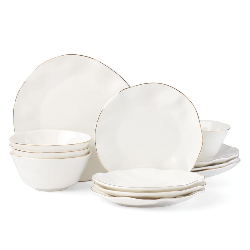 Lenox Blue Bay 12Piece Dinnerware Set 1520 LB White - Image 1