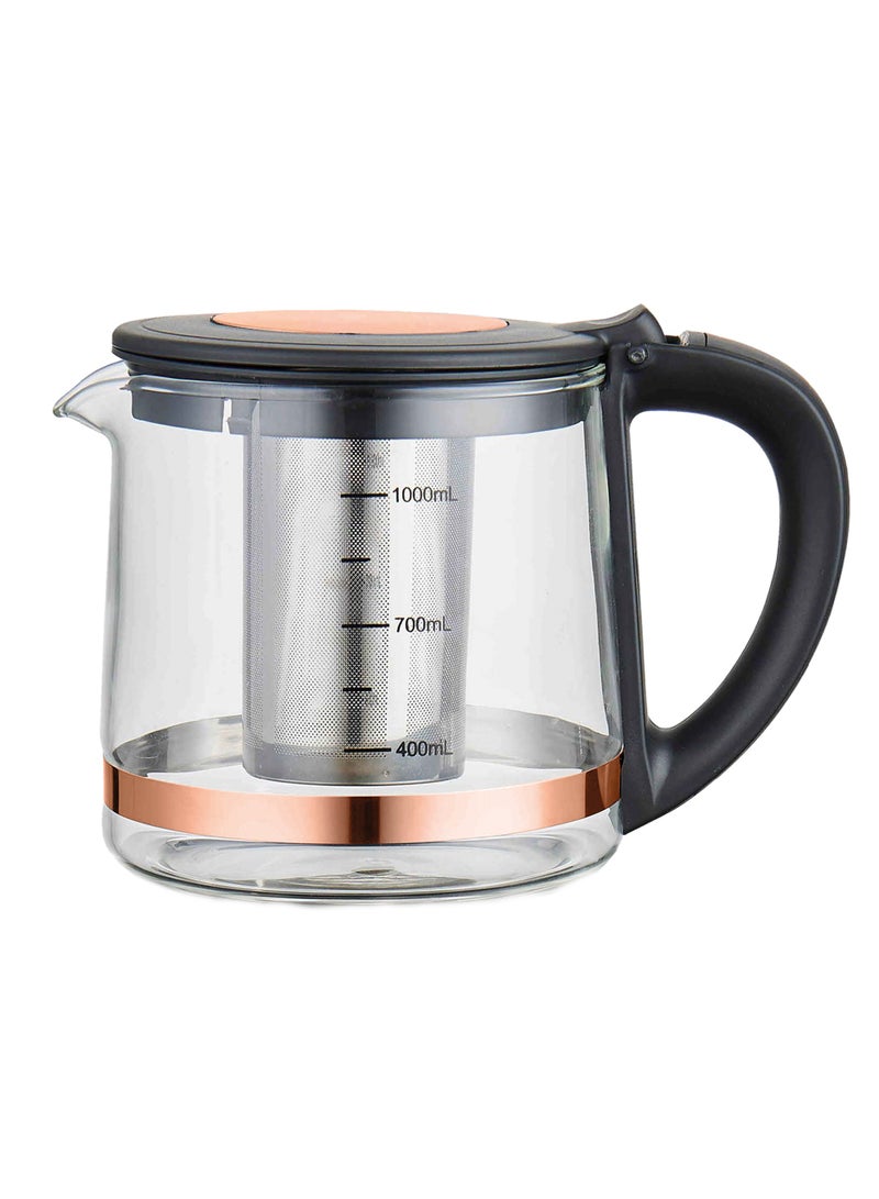 آني مورننغ غلاية شاي كهربائية تركية مع إبريق شاي 2000 مل ومصفاة، ماكينة تحضير الشاي من الفولاذ المقاوم للصدأ، إبريق زجاجي مع فلتر، غلاية مزدوجة، ضوء LED، قاعدة دوارة 360 درجة، 1500 وات - DE23203SX - Image 2