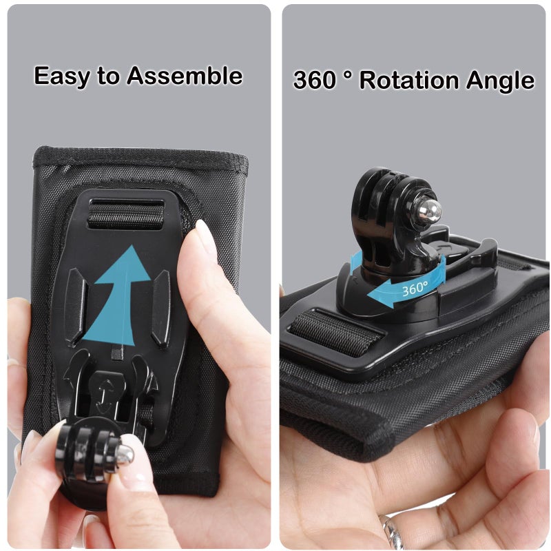 PellKing Camera Backpack Belt Mount for Insta360 One X5/X4/X3/ One R/Go 2 Compatible with DJI Osmo 360 GoPro Hero10 /9/8/7/6 and Other Action Camera, with 1/4 Adapter - Image 4