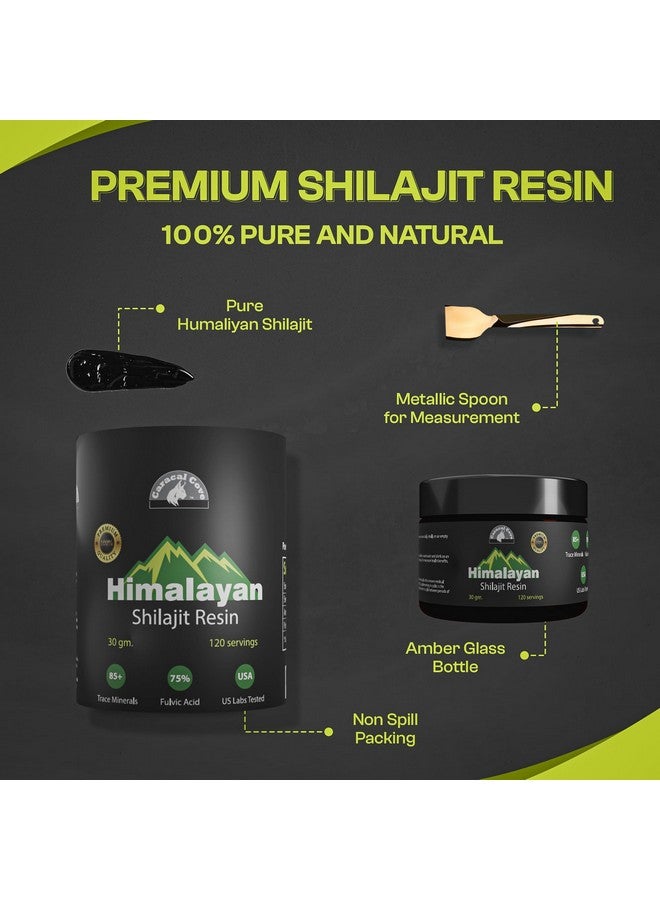 شيلجيت هيمالايا العضوي النقي من الدرجة الذهبية للرجال والنساء، شيلجيت هيمالايا 75%+ حمض فلفي و85+ معادن نادرة - راتنج شيلجيت نقي للطاقة والمناعة (1، 30 جرام شيلجيت نقي) - Image 2