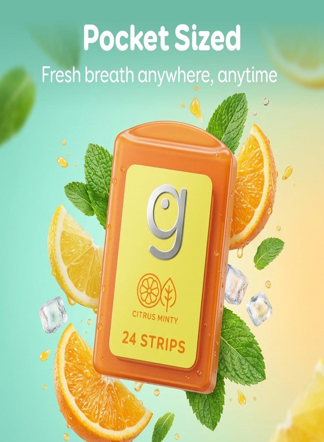 GRIN Citrus Minty Breath Strips, Instant Breath Freshener Strips, Sugar-Free Dissolving Mint Strips, No Water Needed, Portable Pocket Cases, Citrus Mint Flavor, 72 Count (3 x 24) - Image 5