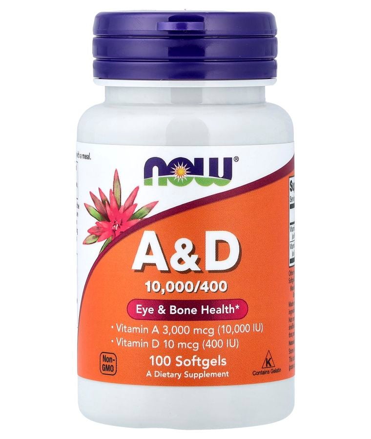 now Vitamin A&D 100 Softgels