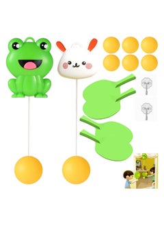 SYOSI Hanging Table Tennis Trainer Portable Ping Pong Paddle Set for Kids with Racket and Balls Parent-Child Door Pong Game Exerciser Full Pingpong Starter Kit for Outdoor Indoor Games Exercise  - Image 1
