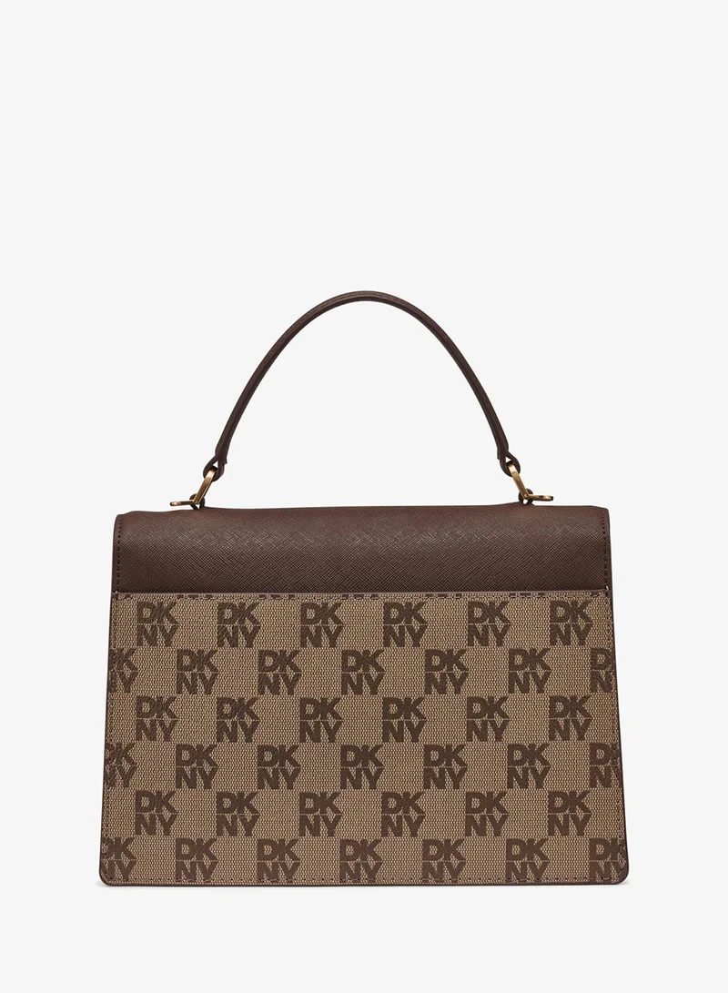 دكني حقيبة مارشا بشعار ومقبض علوي