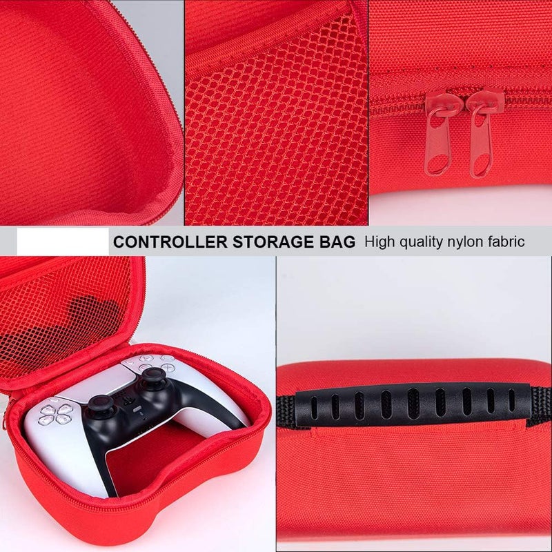 MAKINGTEC DualSense Controller Carry Case - Travel Storage Bag, Shockproof Protective Hard Case for PlayStation 5 (Red) - Image 3