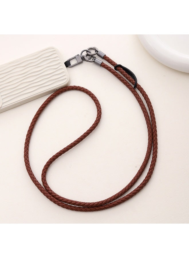 NIBEMINENT Beaded Phone Lanyard, Anti Lost Removable Wrist Strap, PU Leather Bracelet Pendant, Phone Keychain Lanyard