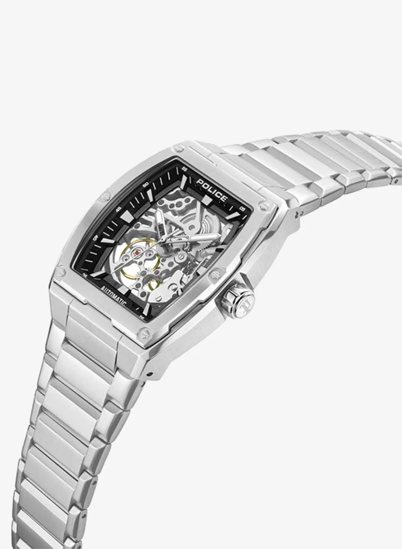 POLICE Men's Skeletor Automatic Men's 42mm Watch with Matte Black Dial & 316L Stainless Steel Bracelet