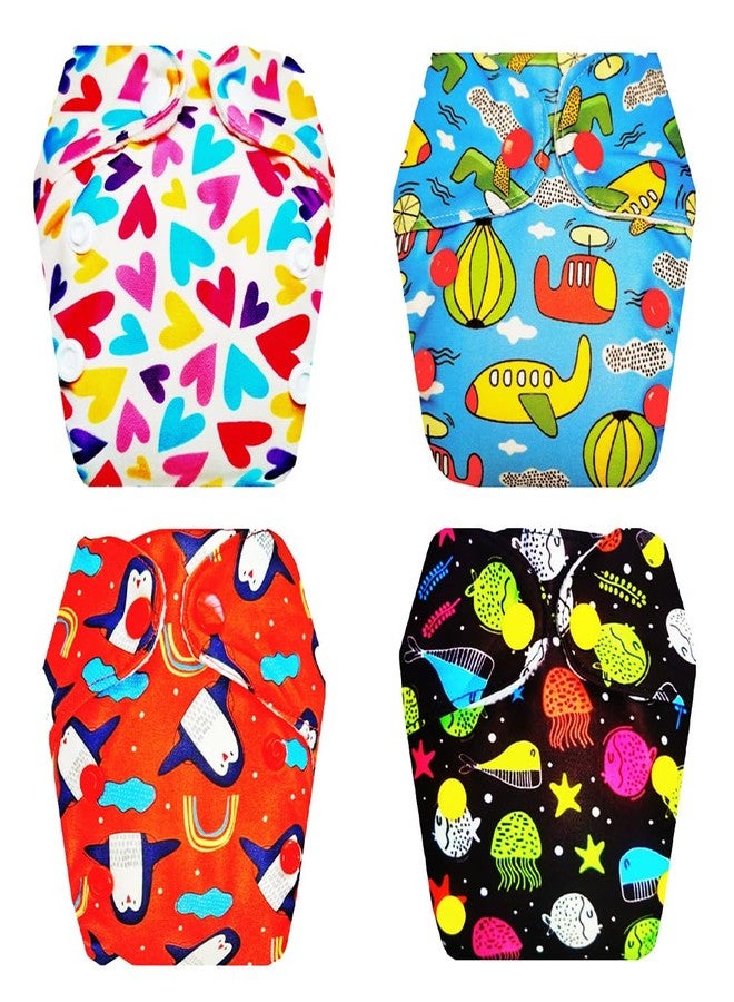 Dumbledo Premium Newborn Cloth Diaper with Integrated Soaker (Pack of 4) | Soft & Gentle | 6-Layer Absorbent Pad | Travel Friendly | All-Day Wear | 0 - 4 Months | Unisex Baby - Image 1