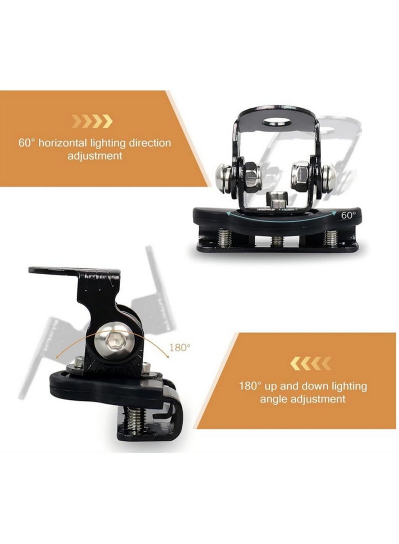 2PCS Universal Car Hood LED Light Bar Mounting Brackets Adjustable Anti-Sway Shock Absorption Work Light Stand Alloy Rubber Base Holder for Jeep Truck SUV Off-Road Vehicles black - Image 4
