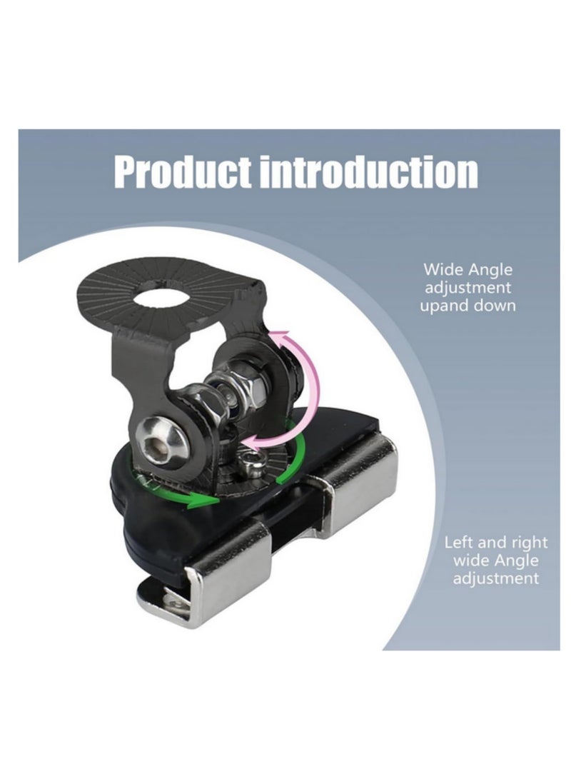 2PCS Universal Car Hood LED Light Bar Mounting Brackets Adjustable Anti-Sway Shock Absorption Work Light Stand Alloy Rubber Base Holder for Jeep Truck SUV Off-Road Vehicles black - Image 3