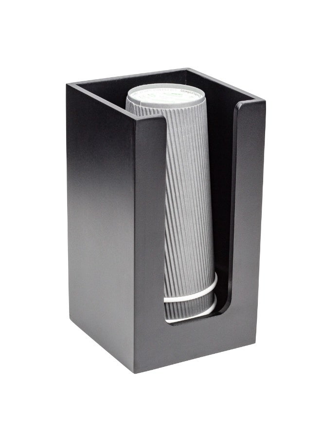 Restaurantware حامل أكواب القهوة 4.5 × 8 بوصة، 1 منظم أغطية الأكواب على السطح - يحمل الأكواب/الأغطية/المناشف حتى 3.75 بوصة في القطر، حامل مناشف كوكتيل من الخيزران الأسود، للمقاهي أو المكاتب - Image 2