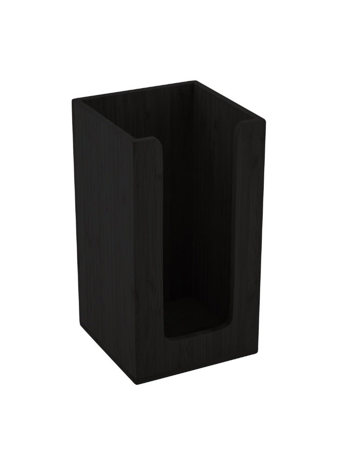 Restaurantware حامل أكواب القهوة 4.5 × 8 بوصة، 1 منظم أغطية الأكواب على السطح - يحمل الأكواب/الأغطية/المناشف حتى 3.75 بوصة في القطر، حامل مناشف كوكتيل من الخيزران الأسود، للمقاهي أو المكاتب - Image 1