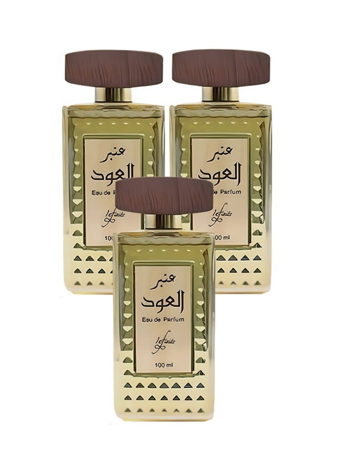 Infinite 3 Pieces Amber Al Oud Perfume 100ml EDP - Image 1
