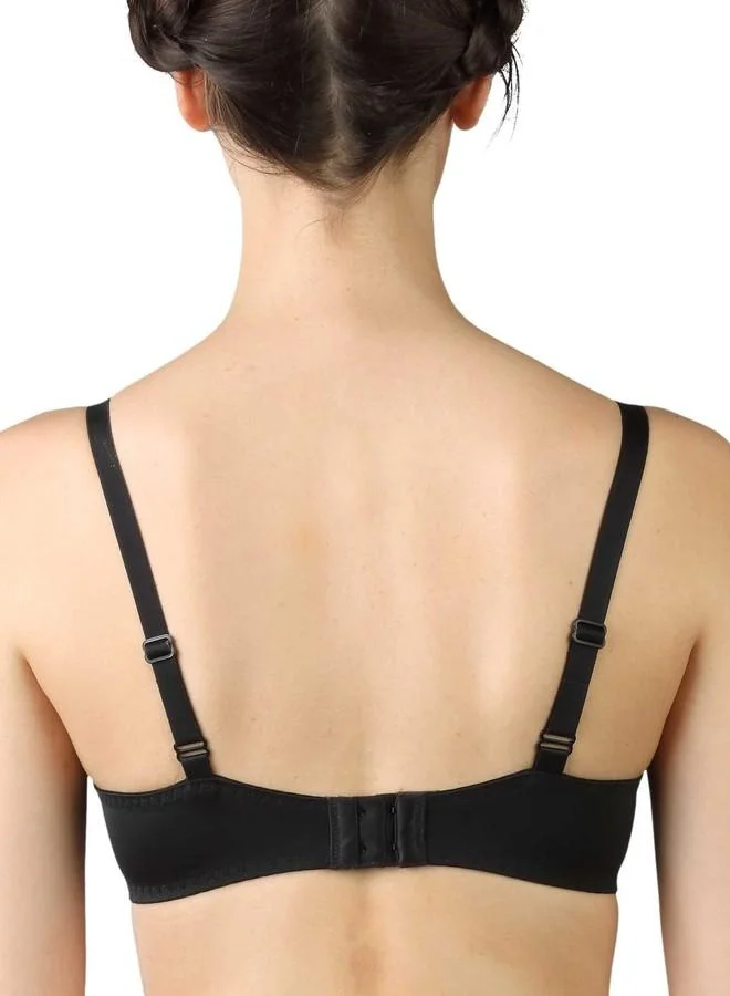 ترايامف Triumph International Women's Synthetic Padded Wired Half Cup T-Shirt Bra (122I175_Black_32D)