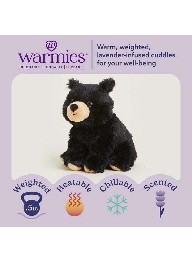 warmies Junior Microwavable & Weighted Stuffed Animals, Black Bear - Heated Stuffed Animal Plushie for Warmth & Comfort - Cute Soft Plush Toys for Adults & Children (Boys, Girls, Babies & Toddlers) - Image 2