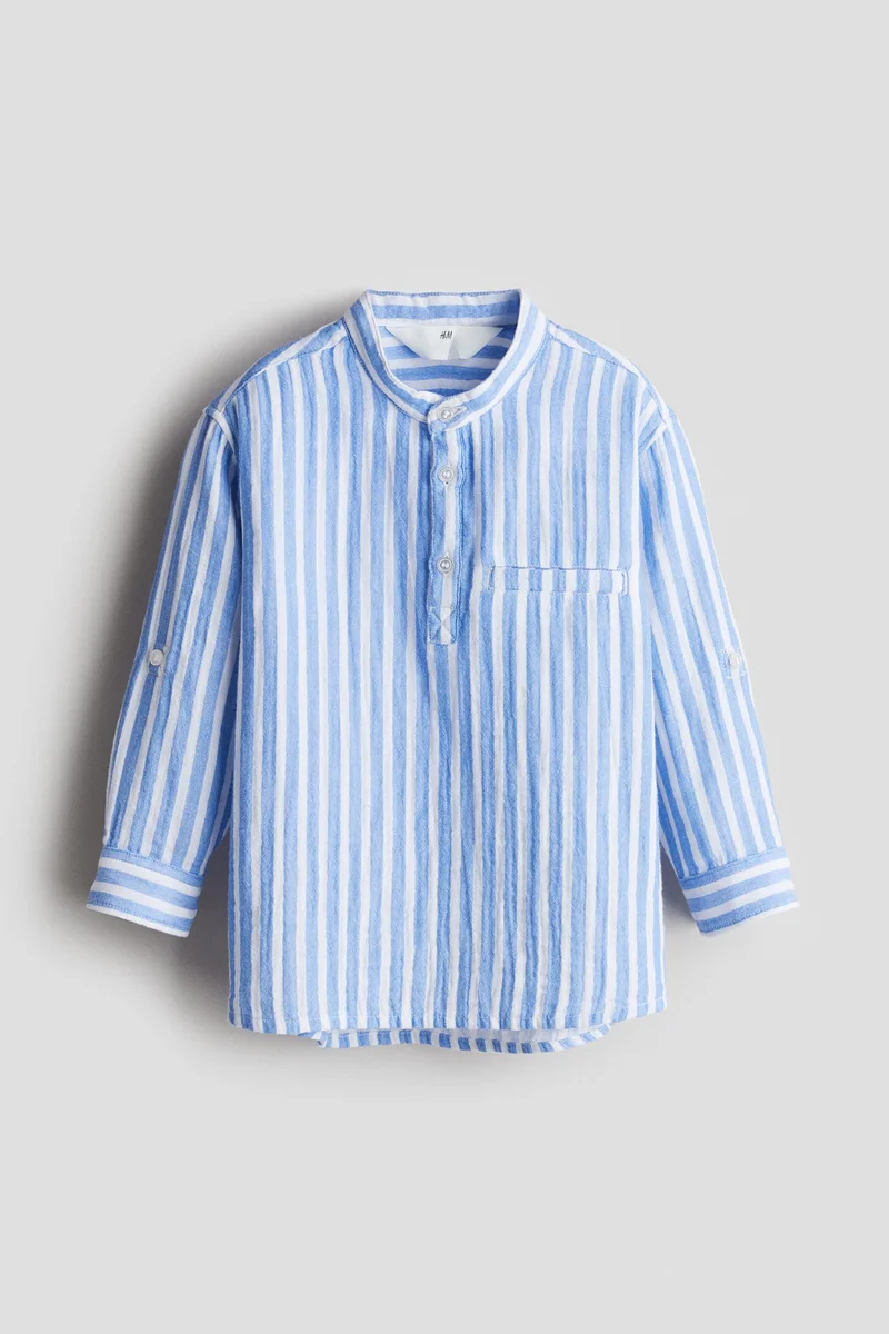 H&M Cotton muslin grandad shirt