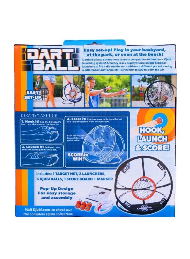Djubi Dart Ball Game: Lawn Dart Game, 2 Mini Launchers, 6 Balls, 1 Dart Board, 1 Target Net, 1 Score Board, All Ages - Image 2