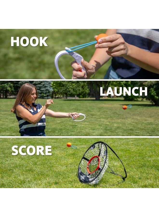 Djubi Dart Ball Game: Lawn Dart Game, 2 Mini Launchers, 6 Balls, 1 Dart Board, 1 Target Net, 1 Score Board, All Ages - Image 4