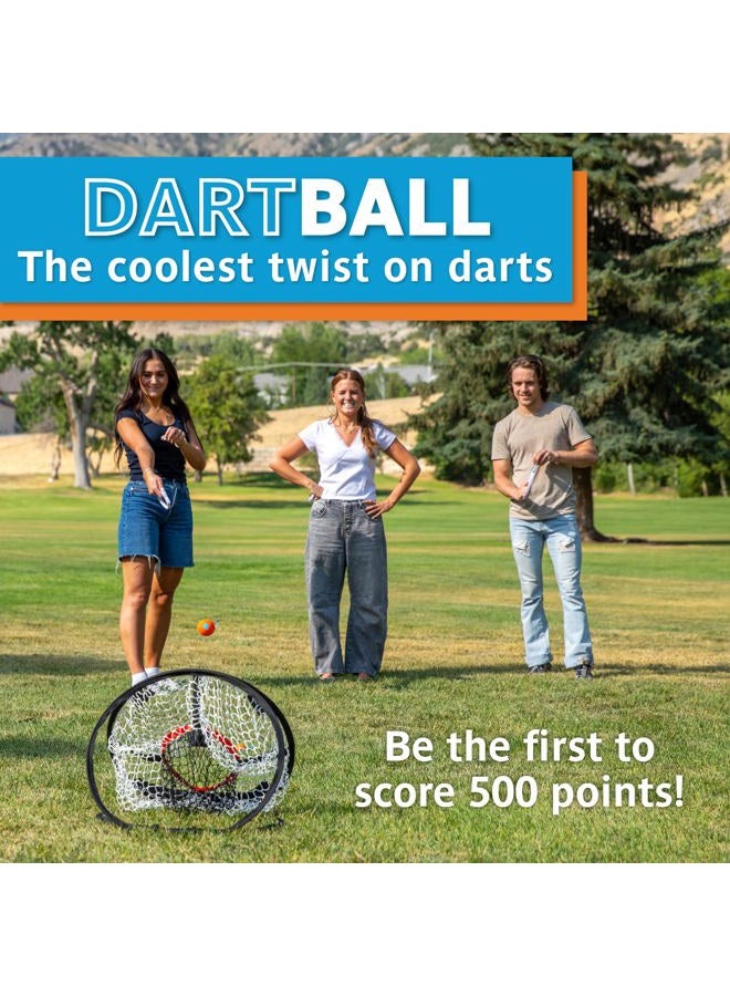 Djubi Dart Ball Game: Lawn Dart Game, 2 Mini Launchers, 6 Balls, 1 Dart Board, 1 Target Net, 1 Score Board, All Ages - Image 3