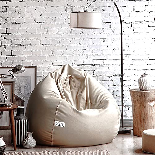 LEXAVI Brand® - 3XL Beanbag + Footrest + Coushion with Beans Filled | Ready to Use |Faux Leather, Colour - (Beige) - Image 2
