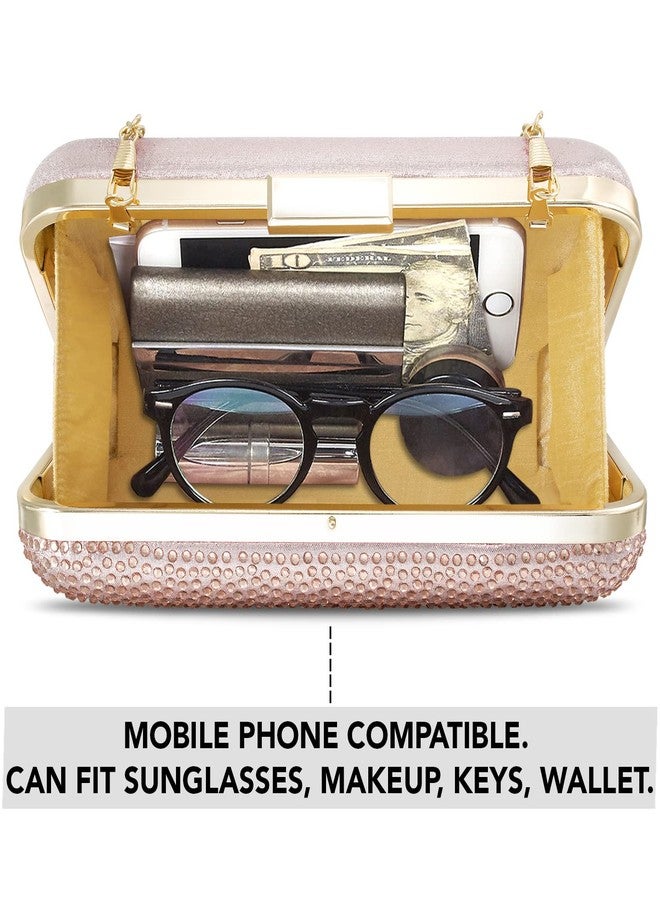 Peora Rose Gold Clutch Purses for Women Handmade Evening Handbags Bridal Clutch(C92C) - Image 2