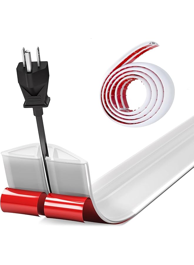 PROMASS 2 Meters Cord Cover Floor Cable Cover Protector Strong Self Adhesive Floor Cord Covers Cord Covers for Floor & Wall Cord Perfect for Home, Office, Workshop, Warehouse, Concert and Cable Cavity - Image 1