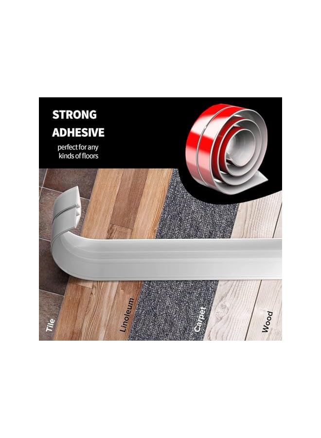 PROMASS 2 Meters Cord Cover Floor Cable Cover Protector Strong Self Adhesive Floor Cord Covers Cord Covers for Floor & Wall Cord Perfect for Home, Office, Workshop, Warehouse, Concert and Cable Cavity - Image 5