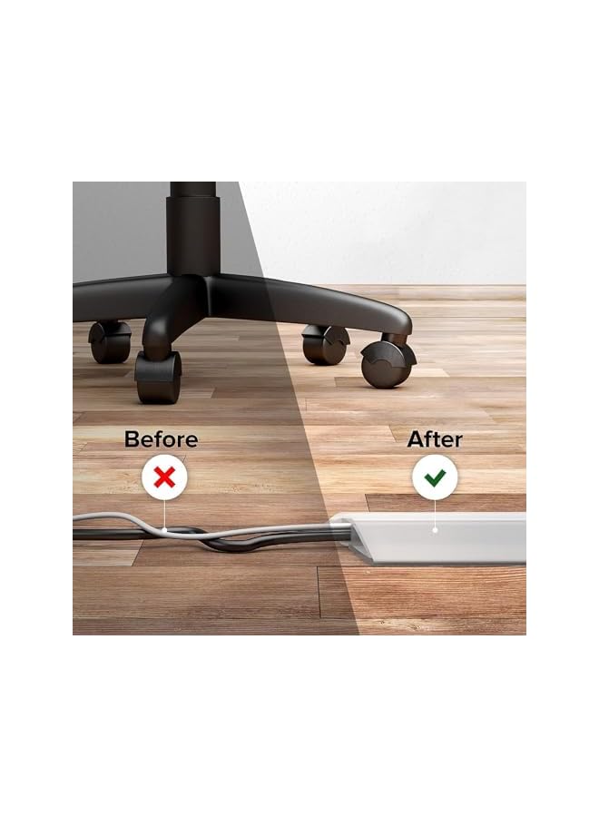 PROMASS 2 Meters Cord Cover Floor Cable Cover Protector Strong Self Adhesive Floor Cord Covers Cord Covers for Floor & Wall Cord Perfect for Home, Office, Workshop, Warehouse, Concert and Cable Cavity - Image 4