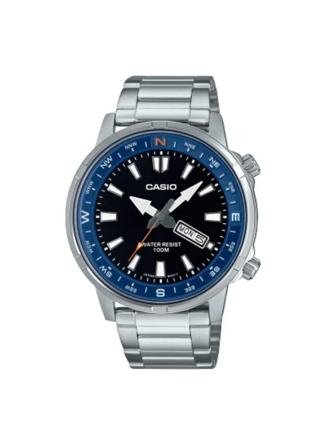 CASIO Men's Stainless Steel Analog Watch MTD-130D-1A2VDF - 44 mm
